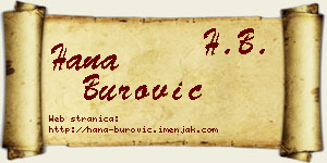 Hana Burović vizit kartica